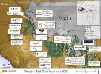 Significant Increase in Landholding at Tabakorole Gold Project, Southern Mali